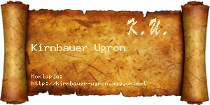 Kirnbauer Ugron névjegykártya